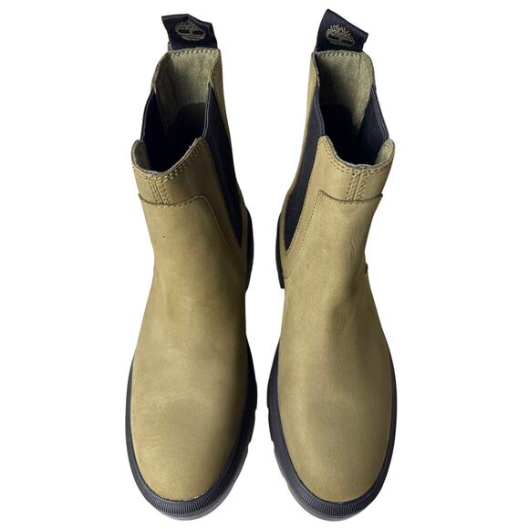Timberland Chelsea Boots Cortina Valley Womens 8M Olive Nubuck Lug Sole Pull On - Picture 5 of 12